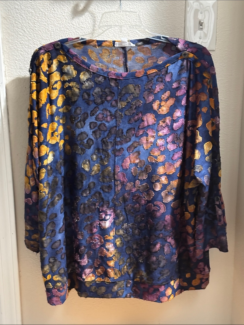 Westbound Multicolor Leopard Print 3/4 Sleeve Tunic L